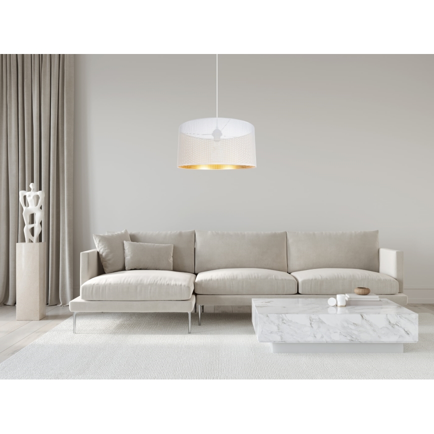 Пендел ALDO 1xE27/60W/230V Ø 40 см бял