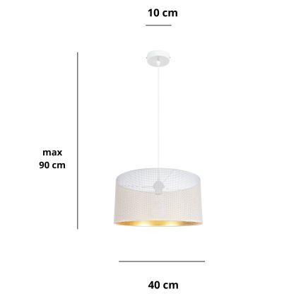 Пендел ALDO 1xE27/60W/230V Ø 40 см бял