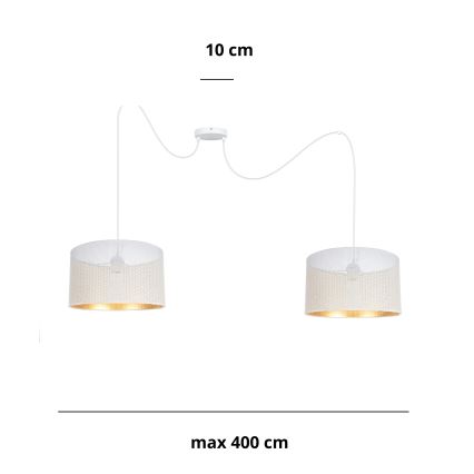 Пендел ALDO 2xE27/60W/230V паяк бял