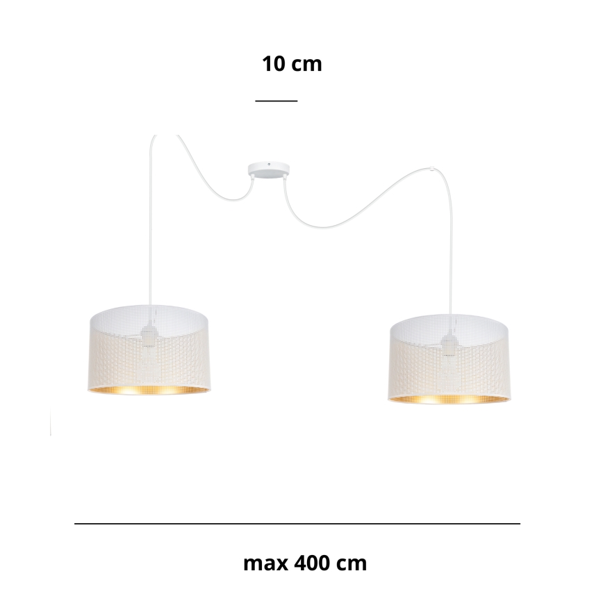 Пендел ALDO 2xE27/60W/230V паяк бял