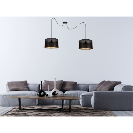 Пендел ALDO 2xE27/60W/230V паяк черен