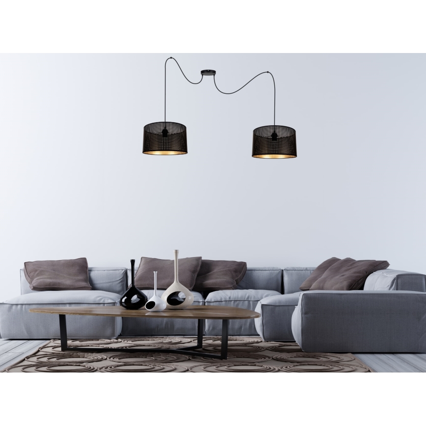 Пендел ALDO 2xE27/60W/230V паяк черен