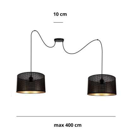 Пендел ALDO 2xE27/60W/230V паяк черен