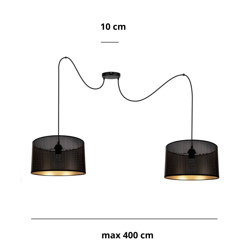 Пендел ALDO 2xE27/60W/230V паяк черен