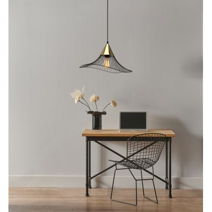 Пендел ALURA 1xE27/60W/230V Ø 50 см черен