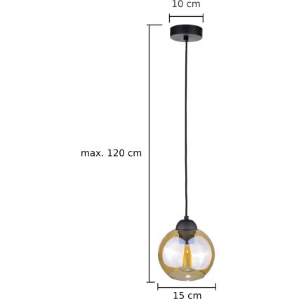 Пендел AMBRE BLACK 1xE27/60W/230V