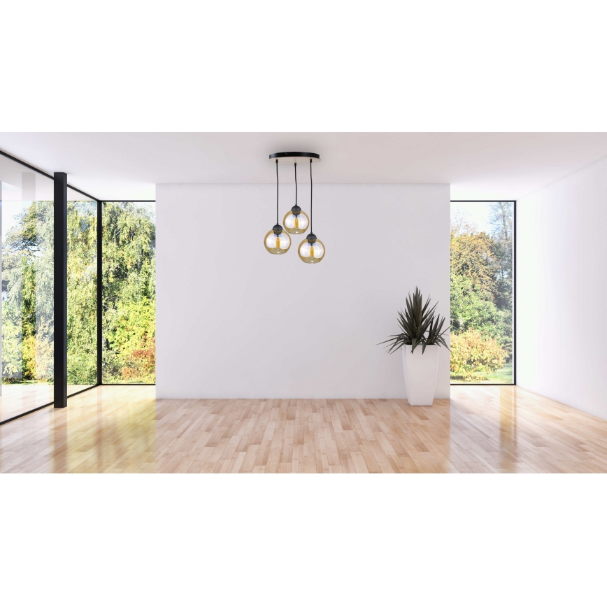 Пендел AMBRE WOOD 3xE27/60W/230V Ø 30 см