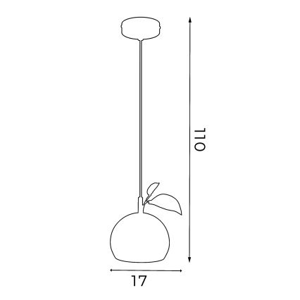 Пендел APPLE 1xE27/15W/230V червен
