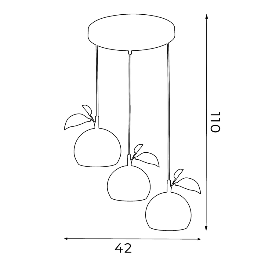 Пендел APPLE 3xE27/15W/230V цветен