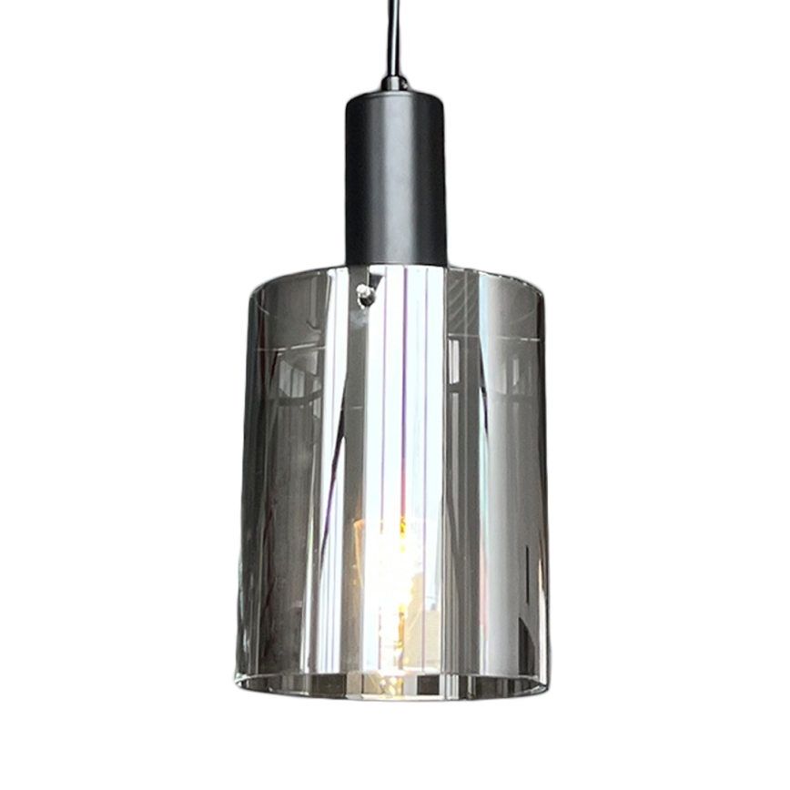 Пендел ARCADIA 1xE27/60W/230V Ø 13 см черен/опушен