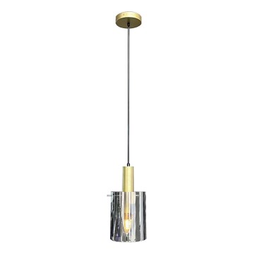 Пендел ARCADIA 1xE27/60W/230V Ø 13 см златист/опушен