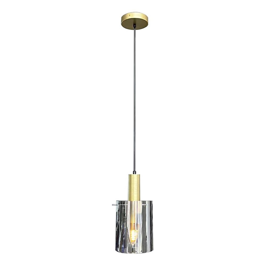 Пендел ARCADIA 1xE27/60W/230V Ø 13 см златист/опушен