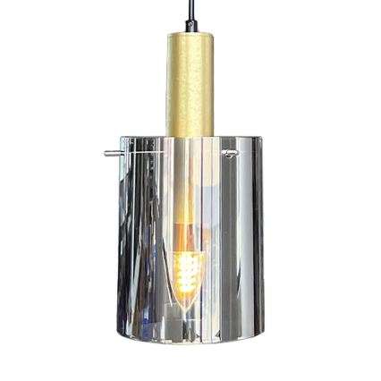 Пендел ARCADIA 1xE27/60W/230V Ø 13 см златист/опушен