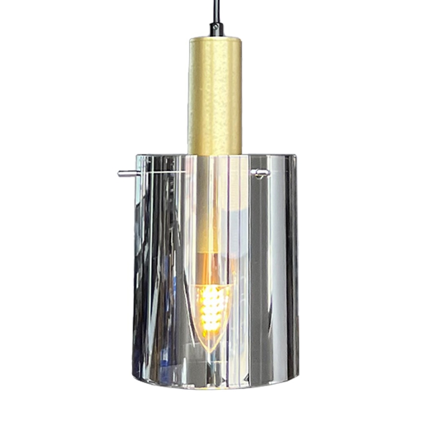 Пендел ARCADIA 1xE27/60W/230V Ø 13 см златист/опушен