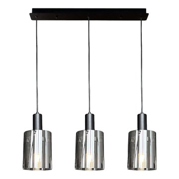 Пендел ARCADIA 3xE27/60W/230V черен/опушен