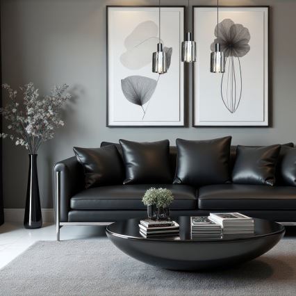 Пендел ARCADIA 3xE27/60W/230V черен/опушен