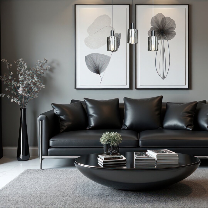 Пендел ARCADIA 3xE27/60W/230V черен/опушен