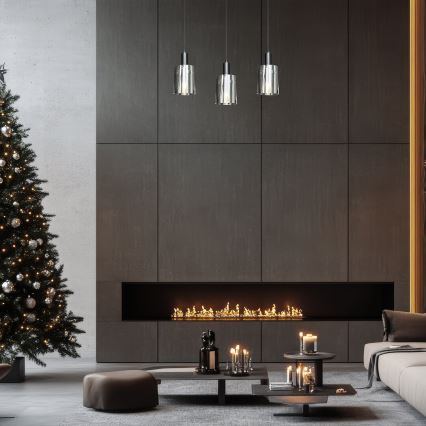 Пендел ARCADIA 3xE27/60W/230V черен/опушен