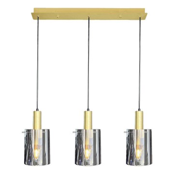 Пендел ARCADIA 3xE27/60W/230V златист/опушен