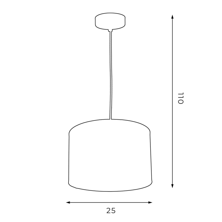 Пендел ARDEN 1xE27/60W/230V Ø 25 см бял/златист