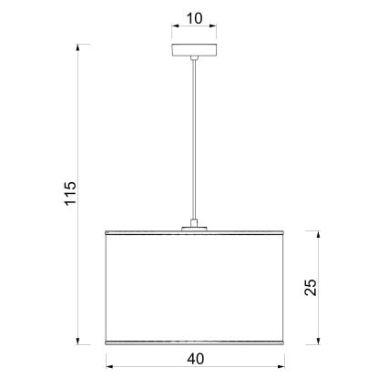 Пендел ARDEN на кабел, 1xE27/15W/230V, диаметър 40 см, бежов