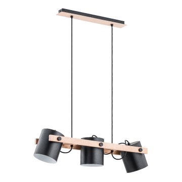 Пендел ARI 3xE27/15W/230V черен/бежов