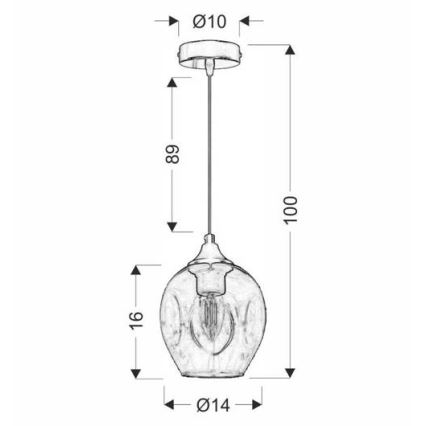 Пендел ASPA 1xE27/40W/230V черен