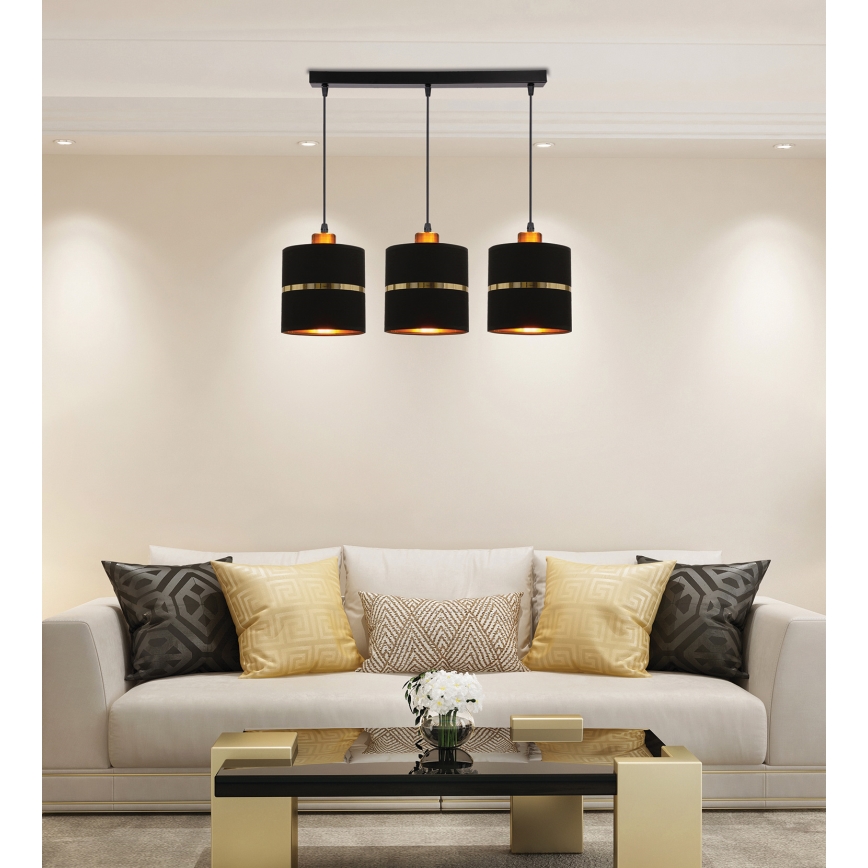 Пендел ASSAM 3xE27/60W/230V черен