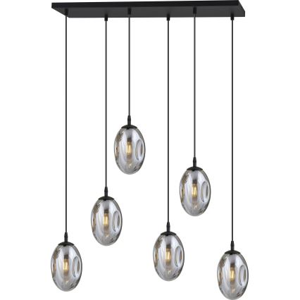 Пендел ASTRAL 6xE14/10W/230V черен/опушен