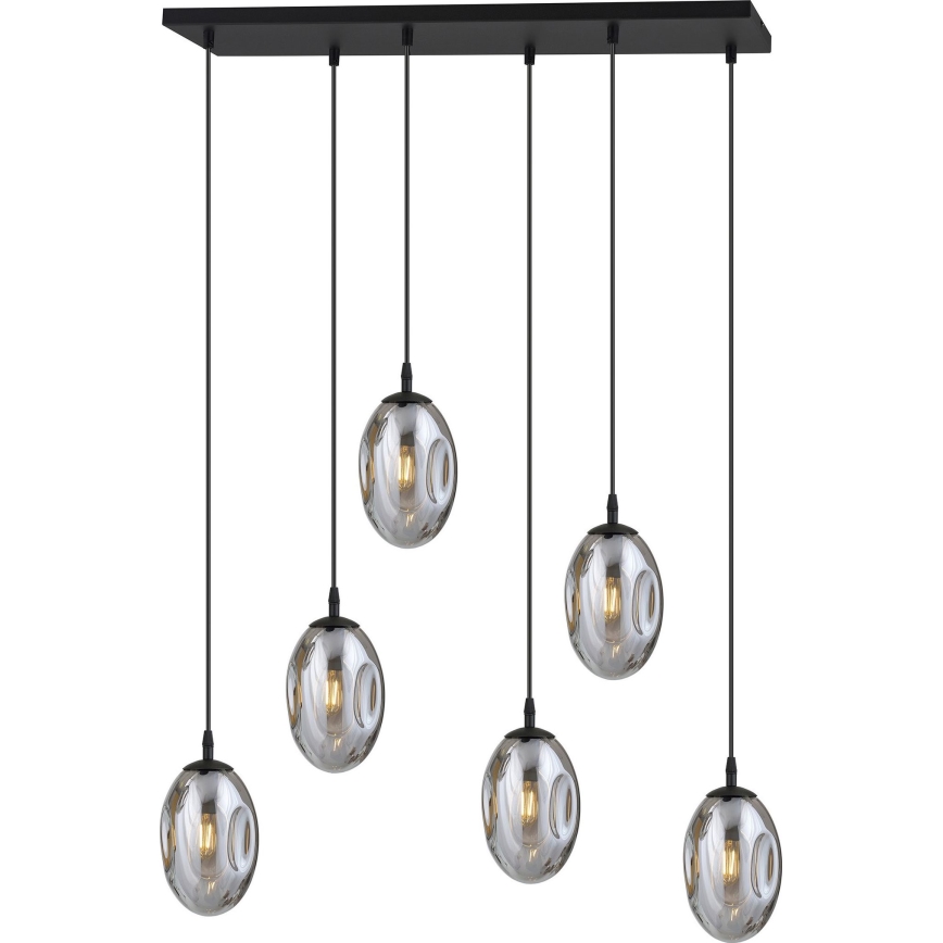 Пендел ASTRAL 6xE14/10W/230V черен/опушен