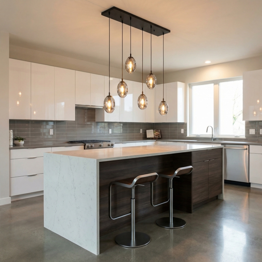 Пендел ASTRAL 6xE14/10W/230V черен/опушен