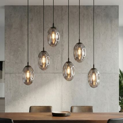 Пендел ASTRAL 6xE14/10W/230V черен/опушен