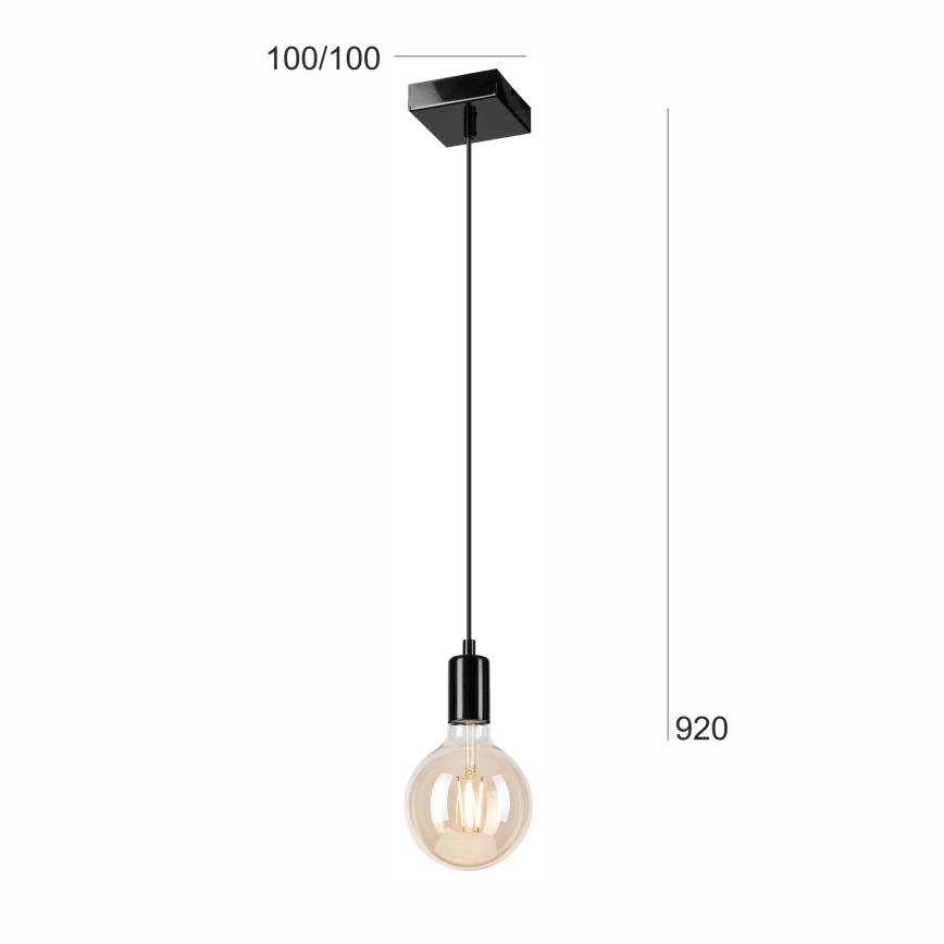 Пендел ASTRID 1xE27/60W/230V лъскаво черен