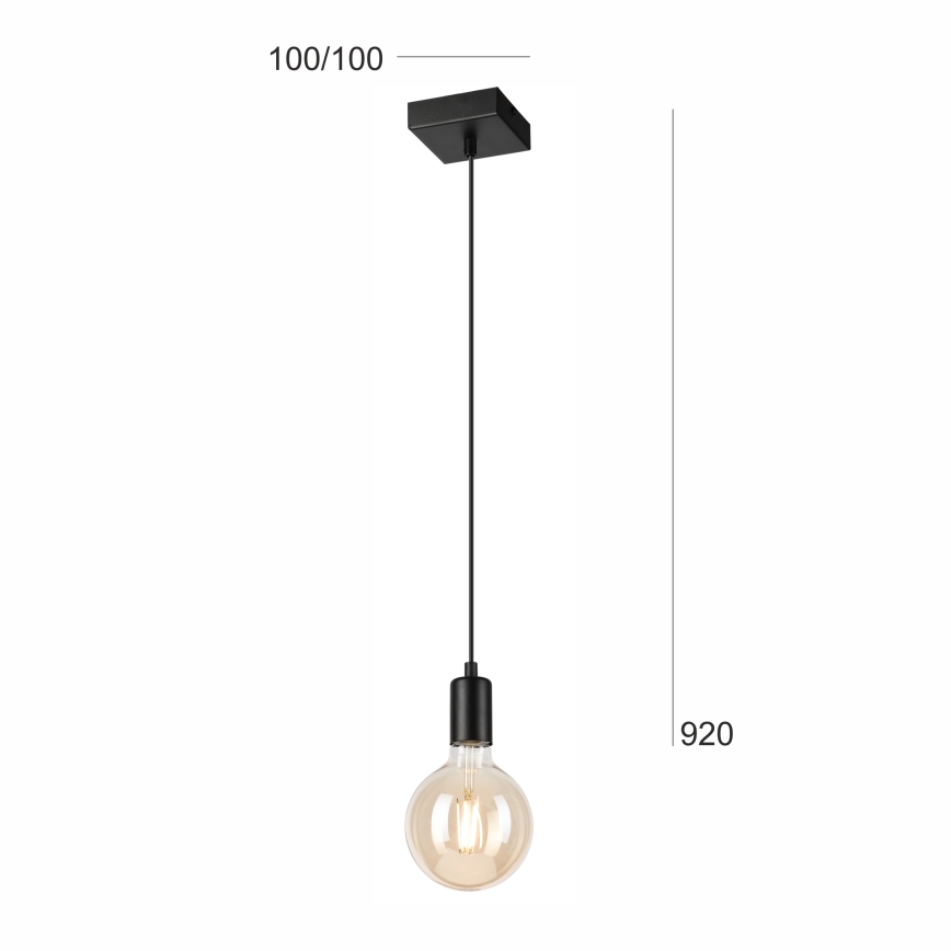 Пендел ASTRID 1xE27/60W/230V матов черен