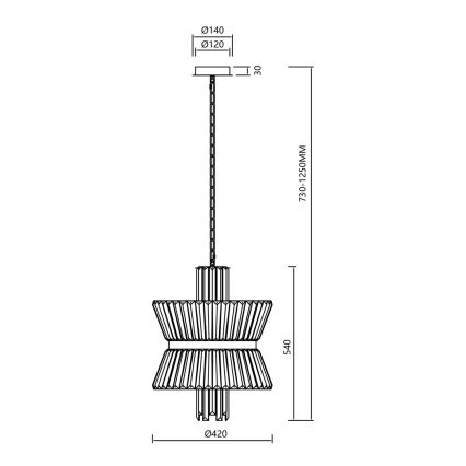 Пендел AURELIA 8xE14/40W/230V златист