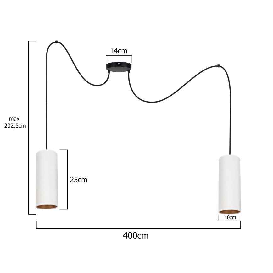 Пендел AVALO 2xE27/60W/230V паяк бял/меден