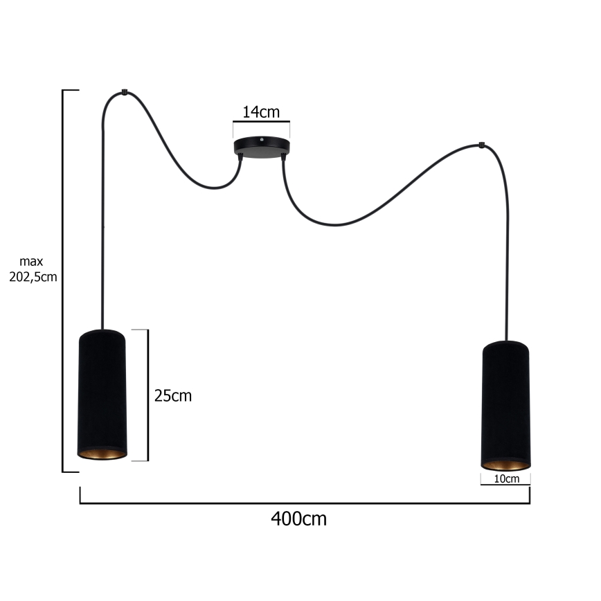 Пендел AVALO 2xE27/60W/230V паяк черен