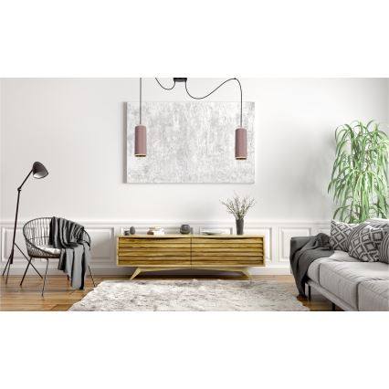 Пендел AVALO 2xE27/60W/230V паяк розов/меден