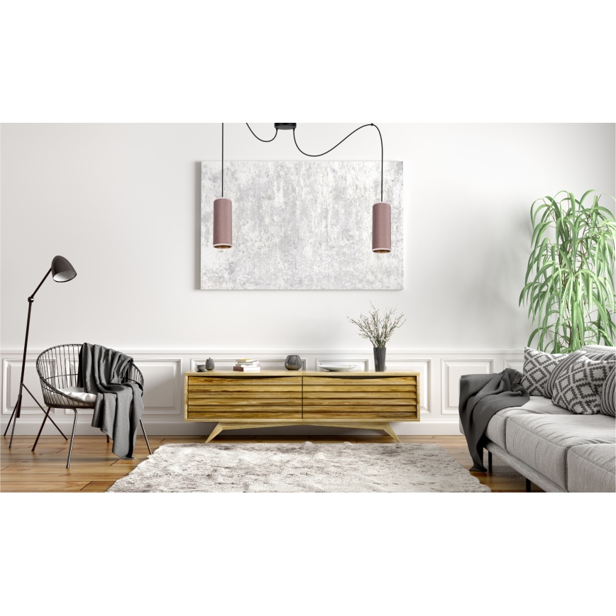 Пендел AVALO 2xE27/60W/230V паяк розов/меден