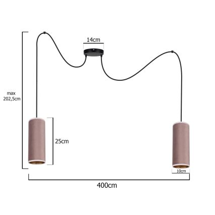 Пендел AVALO 2xE27/60W/230V паяк розов/меден