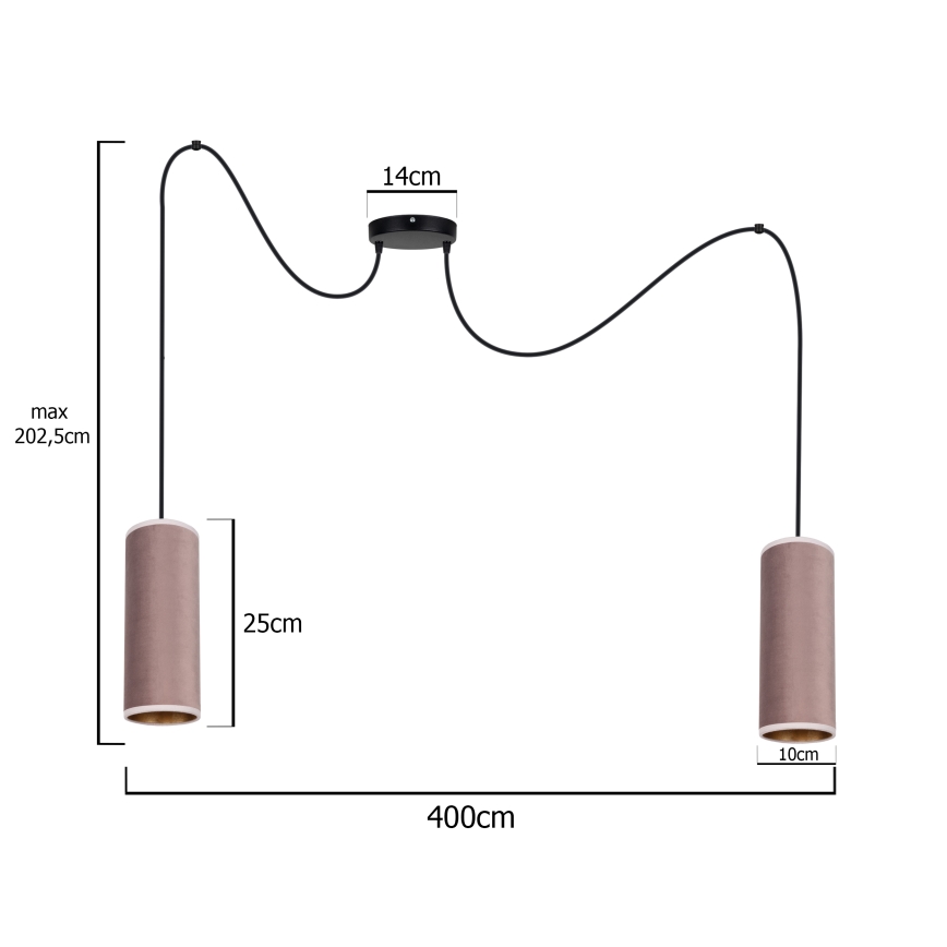 Пендел AVALO 2xE27/60W/230V паяк розов/меден