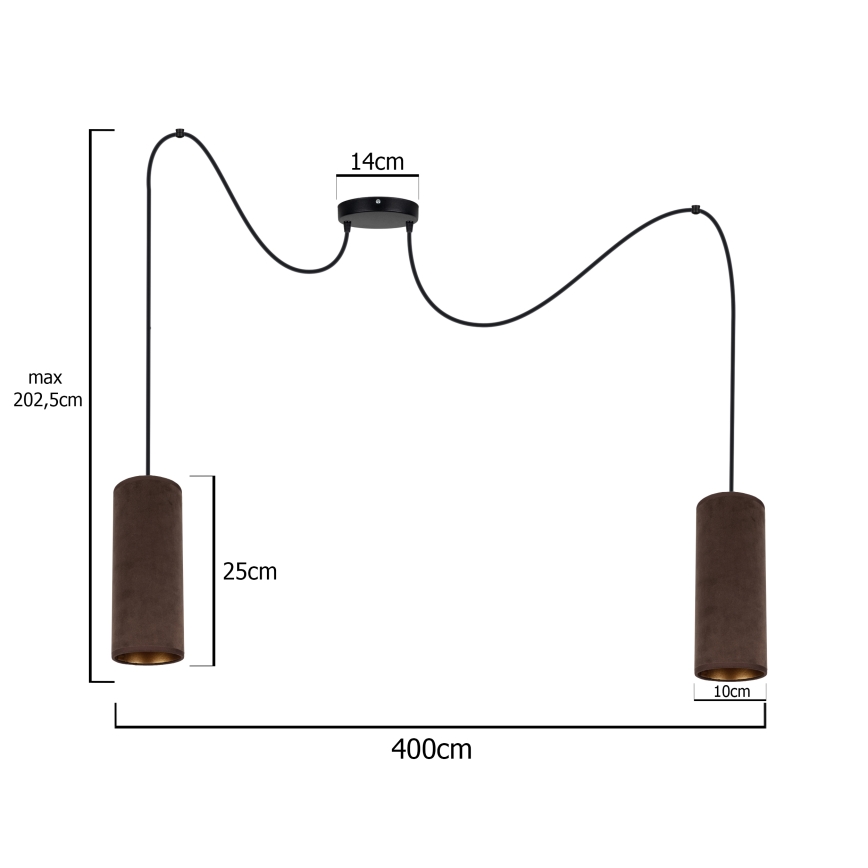 Пендел AVALO 2xE27/60W/230V паяк кафяв/меден
