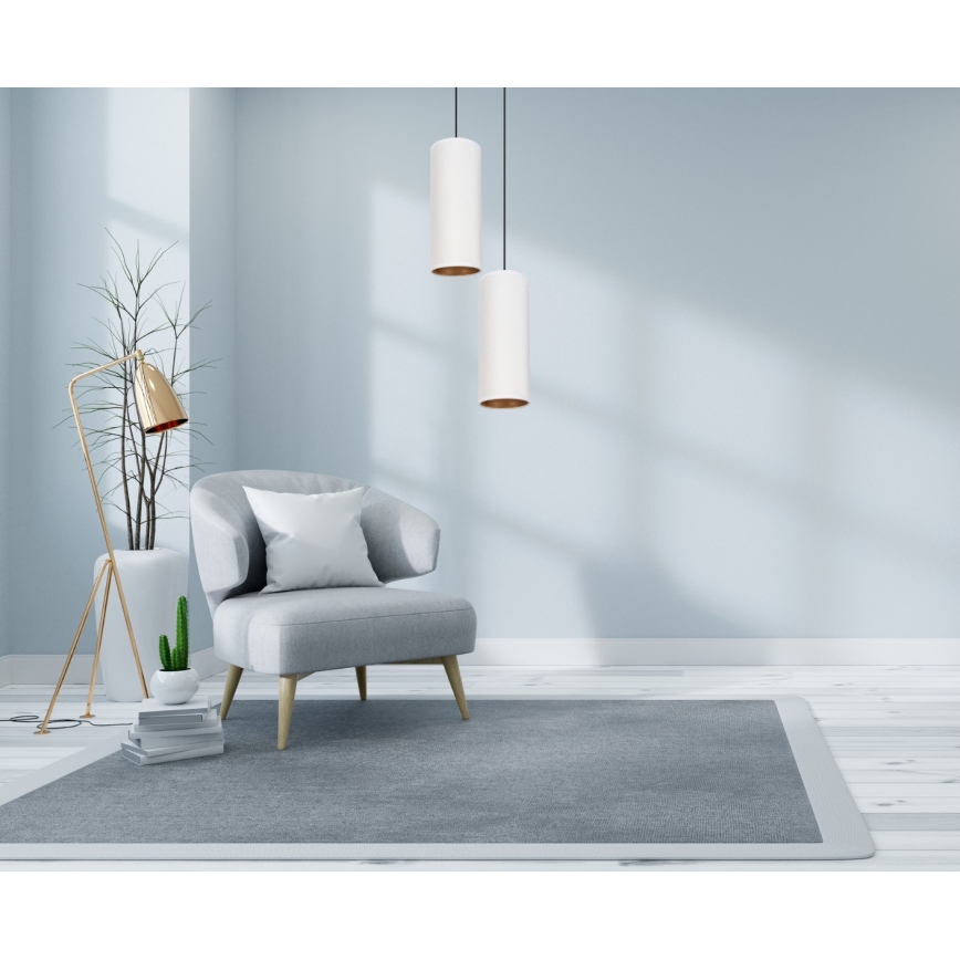 Пендел AVALO 2xE27/60W/230V Ø 20 см бял
