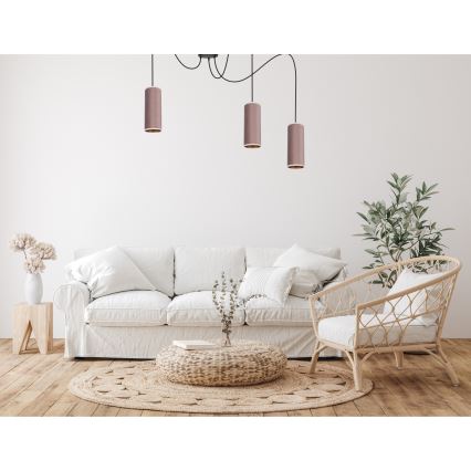 Пендел AVALO 3xE27/60W/230V паяк розов/меден