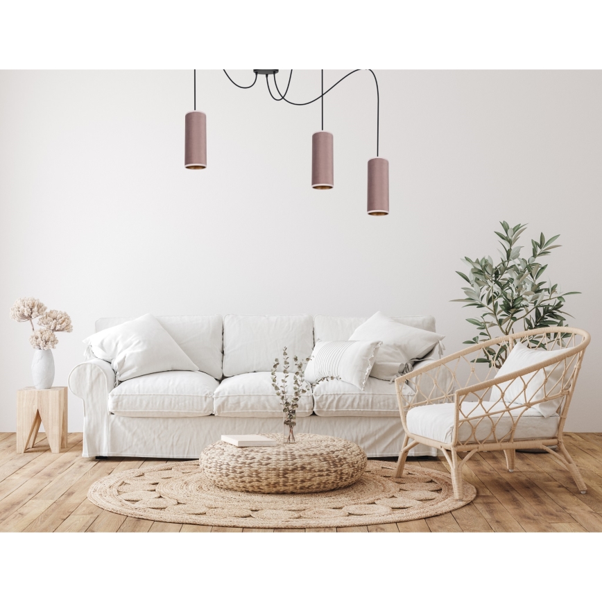 Пендел AVALO 3xE27/60W/230V паяк розов/меден