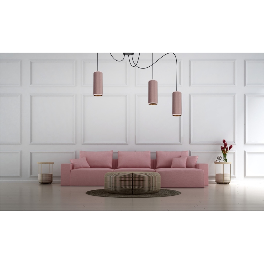 Пендел AVALO 3xE27/60W/230V паяк розов/меден