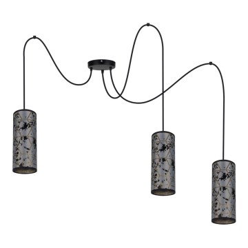 Пендел AVALO 3xE27/60W/230V паяк сив/черен