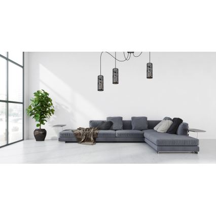 Пендел AVALO 3xE27/60W/230V паяк сив/черен