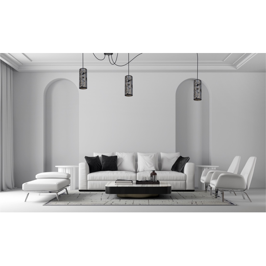 Пендел AVALO 3xE27/60W/230V паяк сив/черен