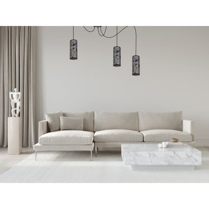 Пендел AVALO 3xE27/60W/230V паяк сив/черен